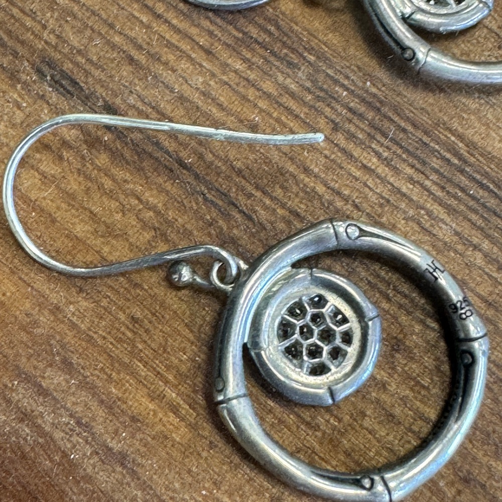 John Hardy Bamboo Sterling Silver Earrings 5.9g - Picture 6 of 9